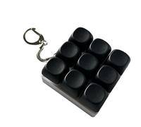 Keyboard Fidget Toy - Clicky, Creamy & Silent Stress Relief Fidget Clicker Keychain - Quiet Fidget Toys for Adults, Boost Focus at Work, Travel - Gift For Friend（Black）