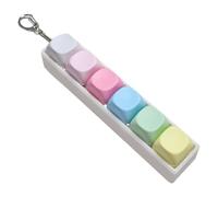 Keyboard Fidget Toy, Clicky Mechanical Key Experience, 6 Keys, Fidget Keyboard, Keychain Finger Toys, Portable Keychain Attachment, Ideal for Stress Pass the Time