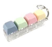 Keyboard Fidget Toy Decompression Toy, Interesting Keyboard Clicker Keychain, Portable Multi-Color 4 Button KeyboardFidget Keyring Stress Relief Pass the Time