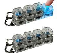 Keyboard Fidget Toy Fidget Clicker 4 Keys Keychain, Light Up Keyboard Decompression Stress Relief Toy for ADHD Gifts (2 Pcs)