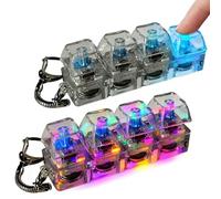 Keyboard Fidget Toy Fidget Clicker for ADHD Fidget Keyboard 4 Keys Keyboard Decompression Toys Keychain Keyboard Keyboard Fidget Toy Light Up (2 Pcs Luminous type)