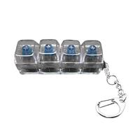 Keyboard Fidget Toy, Fidget Clicker Keyboard Keychain with LED Lights, KeyboardButton Finger Clicker ForStress Relief Pass The Time, Sensory Decompressions Toy for Kids & Adults (7.5*2cm)