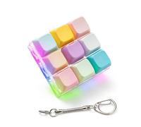 Keyboard Fidget Toy - Fidget Keychain with Led Light Button Keyboard Clicker Fidget Toy for Adults Stress Relief Keyboard Fidget Clicker (Style A)