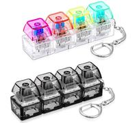 Keyboard Fidget Toy, Fidget Toys Adults, 2 PCS 4-in-1 Fidget Keyring Mini Fidget Toys, Fidget Keychain for to Pass the Time, Keyboard Fidget for 14+ Years Old Boys Girls Students Adults for Gift