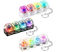 Keyboard Fidget Toy, Fidget Toys Adults, 3 PCS 4-in-1 Fidget Keyring Mini Fidget Toys, Fidget Keychain for to Pass the Time, Keyboard Fidget for 14+ Years Old Boys Girls Students Adults for Gift