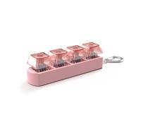 keyboard Fidget Toy,Fidget Toys Keyboard, 4 Button Fidget Keyboard Keychain Stress Relief Toys ,Funny Finger Keyboard Keychain Fidget Toys,Multi-Functional Keychain Fidget Without Lights(Pink+Clear)