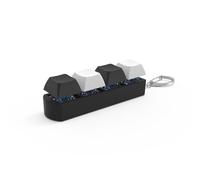 keyboard Fidget Toy,Fidget Toys Keyboard, 4 Button Fidget Keyboard Keychain Stress Relief Toys ,Funny Finger Keyboard Keychain Fidget Toys,Multi-Functional Keychain Fidget Without Lights(Black+White)