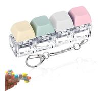 Keyboard Fidget Toy,Keyboard Clicker Fidget,4 Button Multi-coloured Decompression Fidgets Toys,Portable and Fun Keycap Keyboard Keychain for Adults Kids Relief Stress Pass The Time