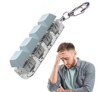 Keyboard Fidget Toy, Keyboard Fidget Clicker Keychain, Button Sensory Fidget Keyring Toys, Stress Relief Finger Keyboard Fidget Toys for Adults (Blue)