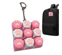 Keyboard Fidget Toy - Keyboard Keychain , Cat Paw Design Fidget Clicker | 9 in 1 Realistic LED Sensory Toy , Anxietyyy Relieff for Adults, Cool Gadgets Stress Relief Toys