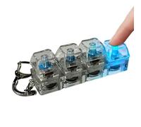 Keyboard Fidget Toy Keychain with LED Lights, Clicker Button Finger Toy for Stress Relief, Sensory Decompression Toy for Kids and Adults (7.5*2*3cm)