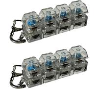 Keyboard Fidget Toy Light Up, 4 Button RGB Keyboard Fidget Keychain for Anxieties, 2PCS Stress Relief Keyboards Clicker Fidget Toy for Kids Adults, Transparent Keyboards Fidget Keyring Sensory Toys