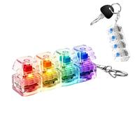 Keyboard Fidget Toy Light Up | Keychain Fidget Stress Relief Sensory Toy | Clicky & Silent Keyboard Clicker Fid-get | For Home Classroom Gathering School Indoor Travel Office Party