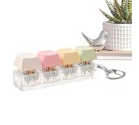Keyboard Fidget Toy, Mini Silent Click Button Keychain Stress Relief Device, Portable Finger Press Sensory Toy, Anti Desk Gadget, Compact Design, 3.15x0.79x0.98in, for Adults