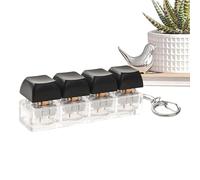 Keyboard Fidget Toy, Mini Silent Click Button Keychain Stress Relief Device, Portable Finger Press Sensory Toy, Anti Desk Gadget, Compact Design, 3.15x0.79x0.98in, for Adults