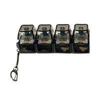 Keyboard Fidget Toy - PC 4 Key Mechanical Tester | Clicker Stress Relief Keyboard Keychain Backlit Seven Color Design | Tactile Gadget For Focus Desk Play Travel Breaks