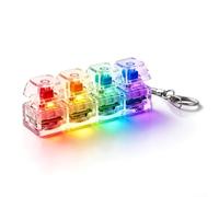 Keyboard Fidget Toy With Colorful LED Lights And 4 Clickable Buttons, Compact 8 X 3 Cm Design For Focus And Relaxation At Home Or Office(Transparent white)