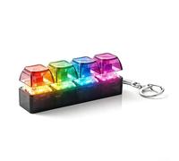 Keyboard Fidget Toy With Colorful LED Lights And 4 Clickable Buttons, Compact 8 X 3 Cm Design For Focus And Relaxation At Home Or Office(Transparent black)