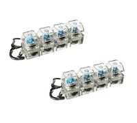 Keyboard Fidget Toy with Mechanical Switch,4-Key Clear Transparent LED Light Keychain for Stress Relief Anxiety Decompression, Durable & Fade-Resistant for Students Teens Adults (2PC)
