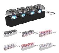 Keyboard Fidget Toys - 7Pcs Four-Button Clicker Keychain with LED Light | Loud Fidget Keyboard Decompressions Button | Sensory Fun Toys ADHD Stress Relief Present for Adult Relief Stress Pass The Time