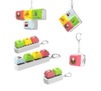Keyboard Fidget Toys, Fidget Keyboard, Keyboard Button Keycap Fidget Keychain Toys, Keyboard Decompression Toys Keyboard Keychain Toy Finger Keyboard Caps Toy for To Relief Stress Pass The Time (6PCS)