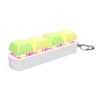 Keyboard Fidget Toys for Adults, Keyboard Clicker with LED Light Keychain Fidget Stress Relief Sensory Fun Toys for Anxiety Decompression for Teen Kids Adults (C)