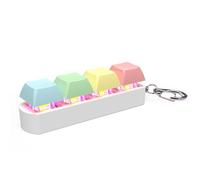 Keyboard Fidget Toys for Adults, Keyboard Clicker with LED Light Keychain Fidget Stress Relief Sensory Fun Toys for Anxiety Decompression for Teen Kids Adults (A)