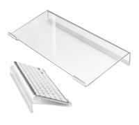 Keyboard Holder Acrylic Lifter Tray | Keyboard Stand with Anti-Slip Strip for Office School Cubicle Study Room Reception Typing Work Gamers Programmers (Transparent)