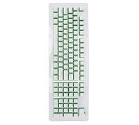 Keyboard Keycaps, Ergonomic Design OEM Height Keycaps Wear Resistant for Most Mechanical Keyboards(White cheese green word)
