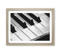 Keyboard Keys Painting Modern Art Framed Print | A3 Oak Framed Wall Art | Ready to Hang | Modern Historical Picture | Living Room Bedroom Lounge Office