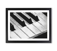 Keyboard Keys Painting Modern Art Framed Wall Art Print, Ready to Hang Picture for Living Room Bedroom Home Office Décor, Black A2 (64 x 46 cm)