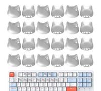 Keyboard Long Nail Sticker - 24 Pcs Keyboard Caps | Transparent Embossed Keyboard Stickers with Cat Head Shape | A set of clear PC stickers, is