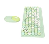 Keyboard Mouse Combo, Wireless Keyboard Mouse Combo, Automatic Power Saving, Retro Circle Key Design, 2.4GHz Wireless Technology, Wide Compatibility for PC (Green)