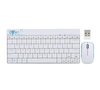 Keyboard Mouse Set, Wireless Protable Mini Ultra Thin Silent Keyboard Mouse Set for Laptop PC(Mute Scissor-Switch), Plug and Play.(white)