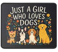 Keyboard Pad A Women Loves Dogs Office Mouse Pad for PC 10x12in