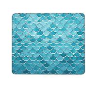 Keyboard Pad Blue Waves Squama Scale Fish Soft Gaming Mouse Pad Durable Desk Mat For Laptop Travel Office 10X12In