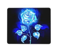 Keyboard Pad Burning Blue Roses Gaming Mousepad for Work 10x12in