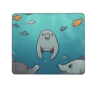 Keyboard Pad Crazy Save Sea Cow Gaming Mouse Pad 10x12in for Computer | with Stitched Edges Mouse Mat Waterproof Mice Pad for PC Travel
