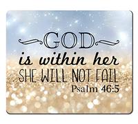 Keyboard Pad Psalm 46:5 God is Within Her,She Will Table Mat for Computer