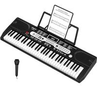 Keyboard Piano, 61 Key Electric Piano Keyboard for Beginners and Kids, with Microphone, Power Supply, Built In Speakers, Portable Keyboard Teaching for Best Birthday or Christmas Gift