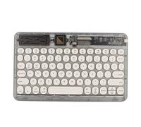 Keyboard, Retro Transparent Keyboard, Mini Ultra Slim Wireless Keyboard for Home, Travel, Business Trip, RGB Lighting Keyboard for Win, for OS X, for (Black)