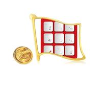 Keyboard Shortcut Letter Design Golden Metal Flag Lapel Pin Badge