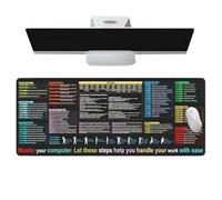 Keyboard Shortcut Mat, Quick Guide for Desk, Extra Large Non-Slip Dirt Resistant Mat for Office Accounting Study Programmer Electronic Sheets Acces