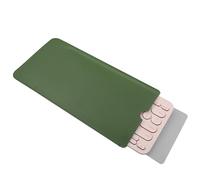 Keyboard Sleeve, Leather Keyboard Case Dust Proof Water Proof Double Sided Pvc Keyboards Cover with Head Protection for Logitech K380 (Dark Green and Silver)