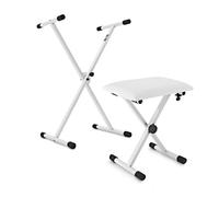 Keyboard Stand and Bench Set by Gear4music White