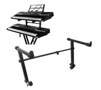 Keyboard Stand Extension Adapter, 2 Tier Riser Adjustable Height for Electronic Piano 42-75cm Width Universal Second Tier, 60 Lb Capacity Metal, Plastic Build