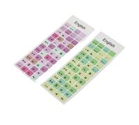 Keyboard Stickers Colorful English Coating 2pcs for Laptop Desktop PC Keycaps Stickers (C)