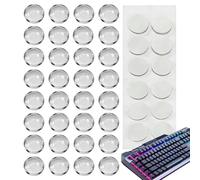 Keyboard Stickers - Glass and PVC, 32-Piece Keyboard Cover Skin Nail Proof Typing Bubbles| Raised Protective Buttons for Long Nails, Ergonomic Key Covers for Office, Writers, Game