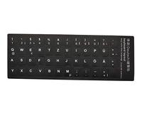 Keyboard Stickers, White Letters with Black Background, for all Laptops Desktop Computer's Keyboard (German_Black)