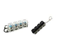 Keyboard Toy 4-Button Keyboard Keychain Stress Toys Funny Keyring Finger Keychain Clicker Decompression Clicky Funny Pocket Mini Calming Keyring Toys Fashional for Adults 2PCS (Clear+A-f, One Size)